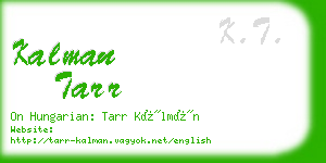 kalman tarr business card